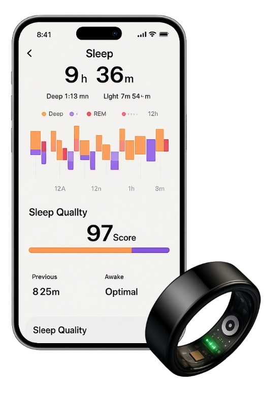 Herz P1 Smart Ring with App Interface